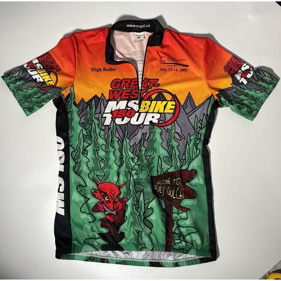 Sugoi Great-West MS 150 Bike Tour Cycling Jersey 2002 Devils Gulch 1/4 Zip XL - Picture 1 of 9